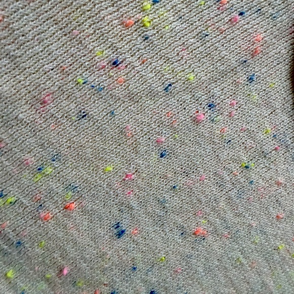 Free People Knit Mini Dress Cream Confetti Speckle Sz L Ruffles Rare Oatmealcore - Picture 15 of 16